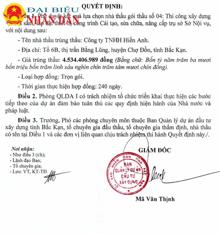 Điểm mặt các gói thầu đầu tư công do Ban QLDA ĐTXD tỉnh Bắc Kạn làm chủ đầu tư có mức tiết kiệm ngân sách 