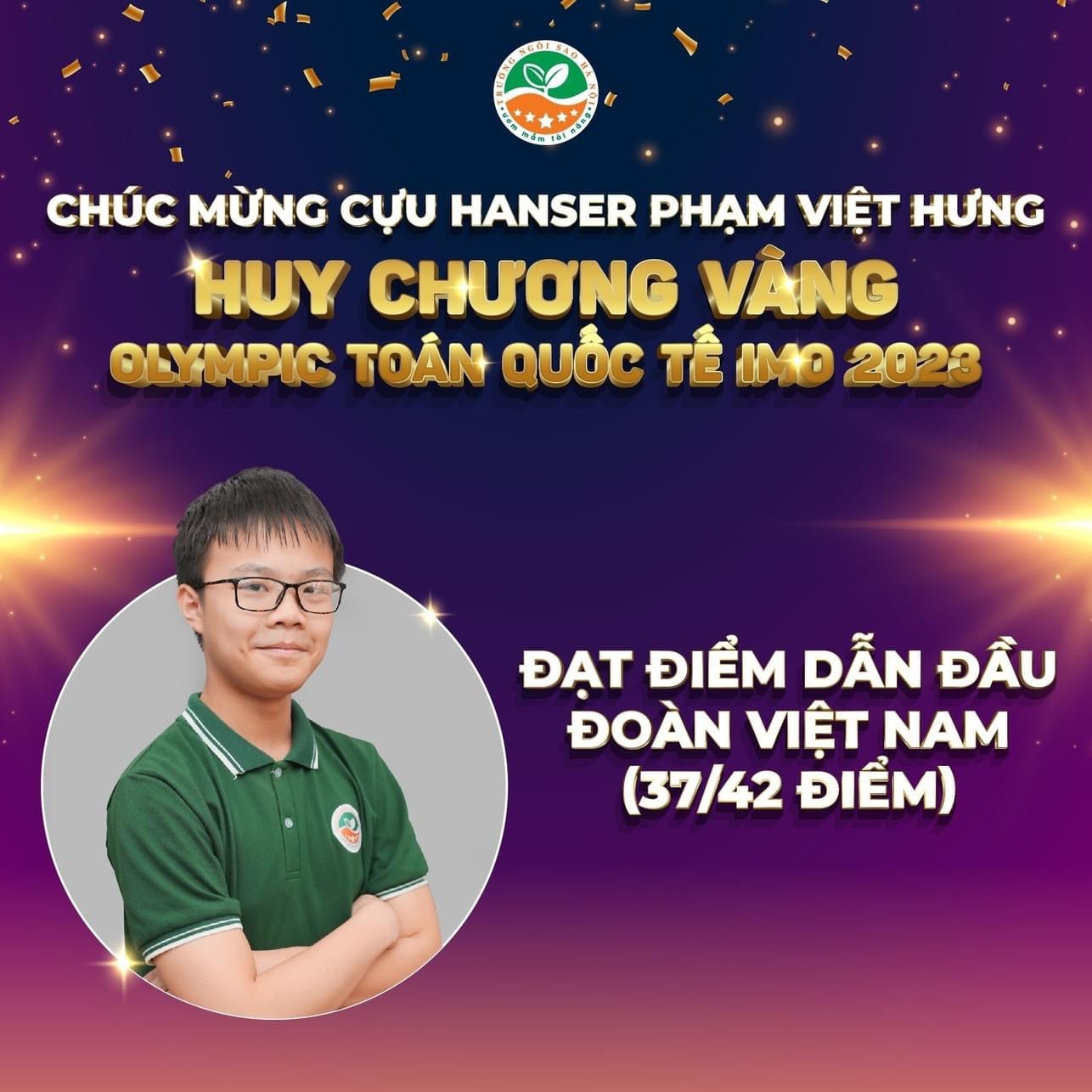 Phạm Việt Hưng lập kỳ tích 2 năm liên tiếp giành Huy chương Vàng Olympic Toán quốc tế -0