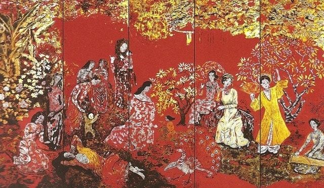 Trích đoạn tranh sơn mài 