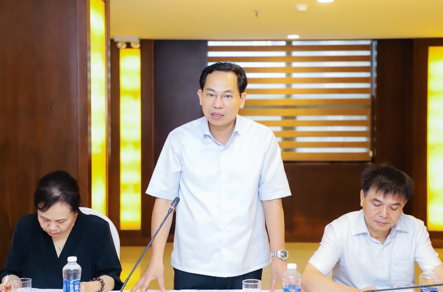Chủ nhiệm Ủy ban Tài chính - Ngân sách Lê Quang Mạnh phát biểu. ảnh Phạm Bằng