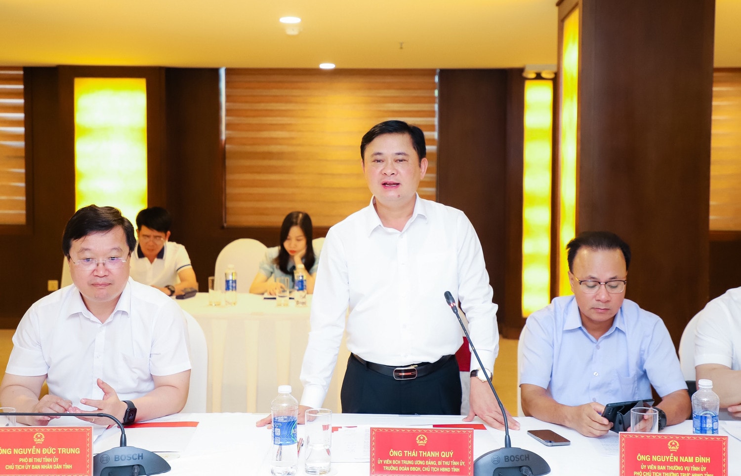 Bí thư Tỉnh ủy Thái Thanh Qúy phát biểu. ảnh Phạm Bằng