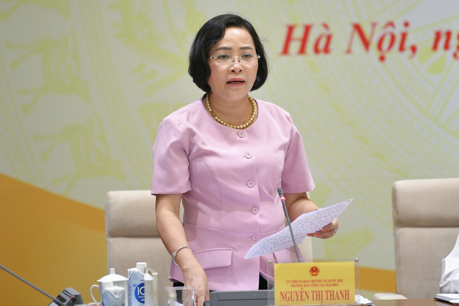 Trưởng Ban Công tác đại biểu Nguyễn Thị Thanh phát biểu - ảnh: T. Chi 