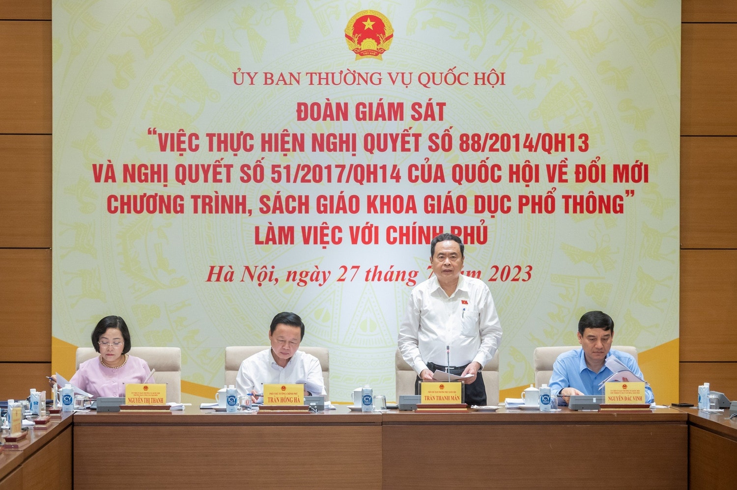 Phó Chủ tịch Thường trực Quốc hội Trần Thanh Mẫn chủ trì cuộc làm việc - ảnh: Thanh Chi