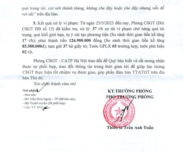 Phòng CSGT Hà Nội phản hồi báo Đại biểu Nhân dân sau phóng sự xe cơi nới thành thùng lộng hành trên tuyến QL3 -0