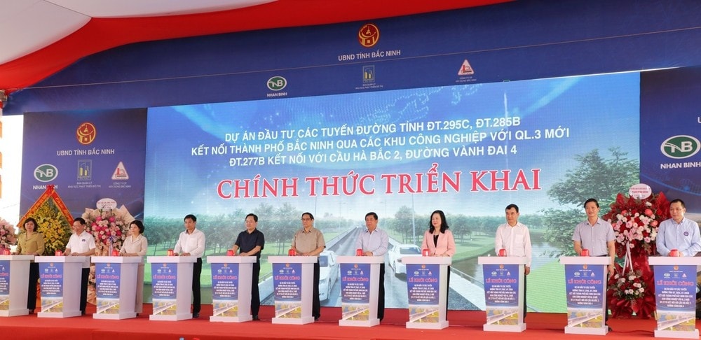 Thủ tướng Chính phủ Phạm Minh Chính dự lễ khởi công dự án các đường tỉnh Bắc Ninh