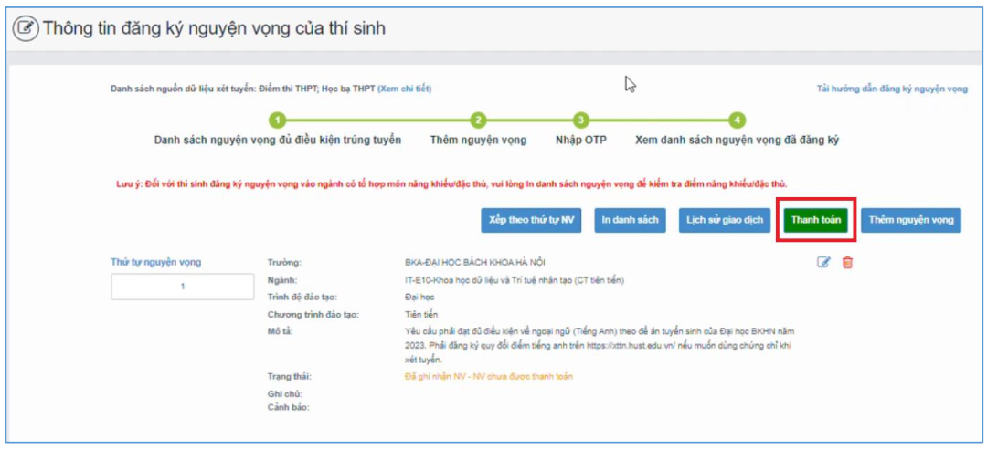 Bộ GD-ĐT hướng dẫn các bước thực hiện thanh toán lệ phí đăng ký xét tuyển đại học -0