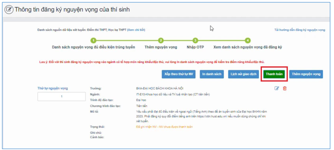 Bộ GD-ĐT hướng dẫn các bước thực hiện thanh toán lệ phí đăng ký xét tuyển đại học -0