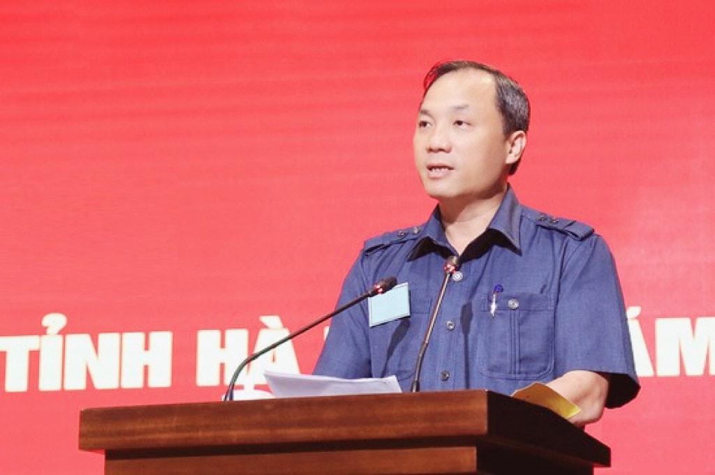 Bí thư Tỉnh ủy, Bí thư Đảng ủy Quân sự tỉnh Hoàng Trung Dũng phát biểu Khai mạc diễn tập khu vực phòng thủ tỉnh Hà Tĩnh năm 2023 -0