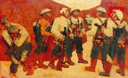 "Kết nạp Đảng ở Điện Biên Phủ", sơn mài của họa sĩ Nguyễn Sáng, Bảo vật quốc gia