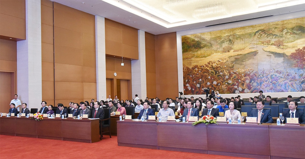 Chủ tịch Quốc hội Vương Đình Huệ dự Lễ công bố Logo, Bộ nhận diện và Website Hội nghị Nghị sĩ trẻ toàn cầu lần thứ 9 -1