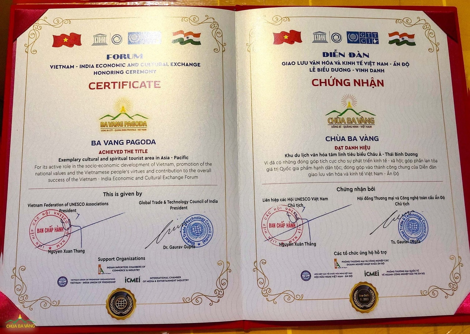 Chùa Ba Vàng được vinh danh tại Diễn đàn 