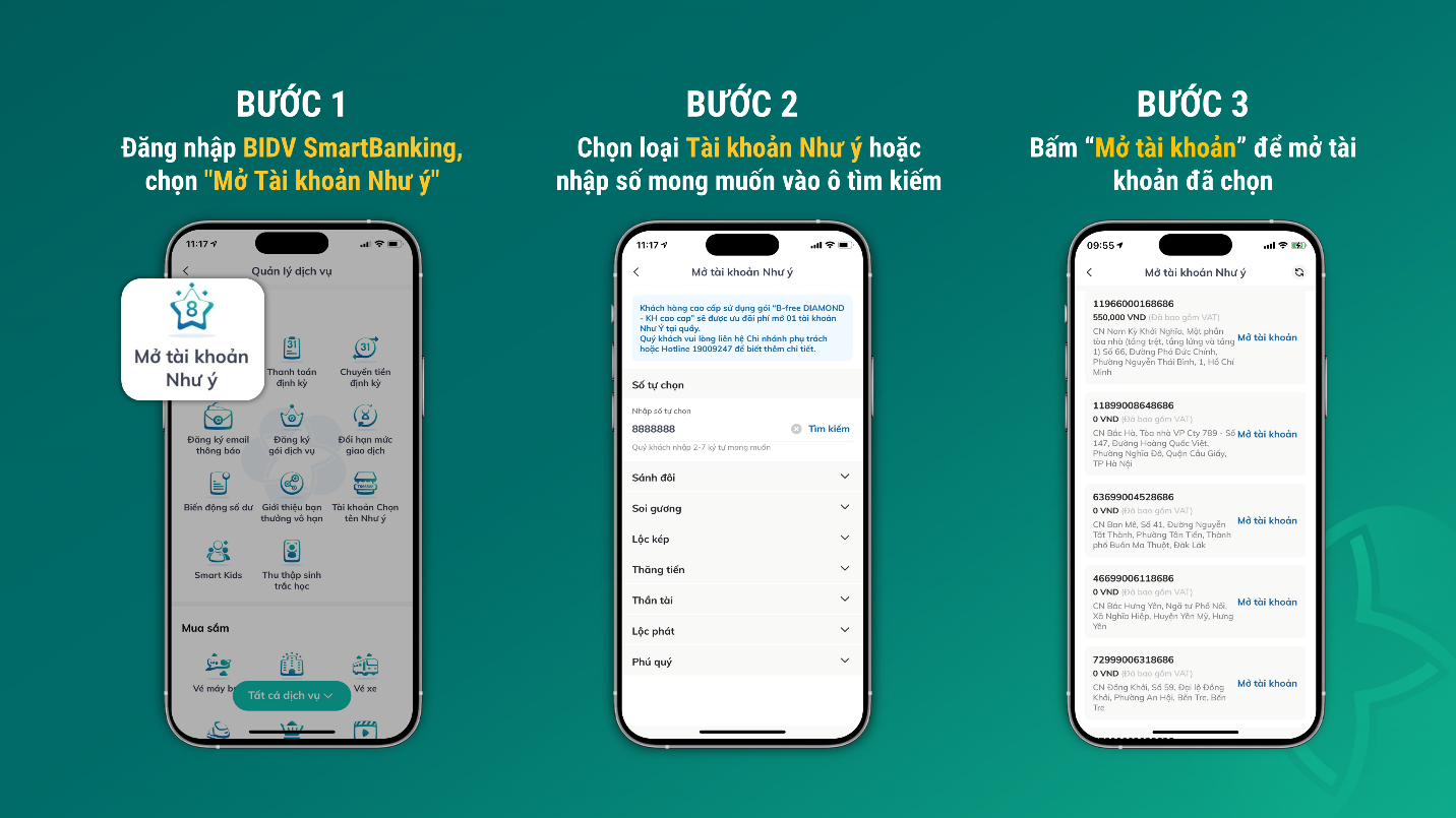 BIDV miễn phí hàng triệu tài khoản số đẹp cho khách hàng -0