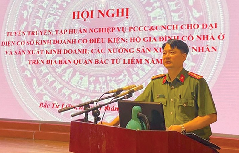 Quận Bắc Từ Liêm (Hà Nội): Tập huấn phòng cháy chữa cháy và cứu hộ cứu nạn cho đối tượng nhà ở kết hợp sản xuất kinh doanh -0