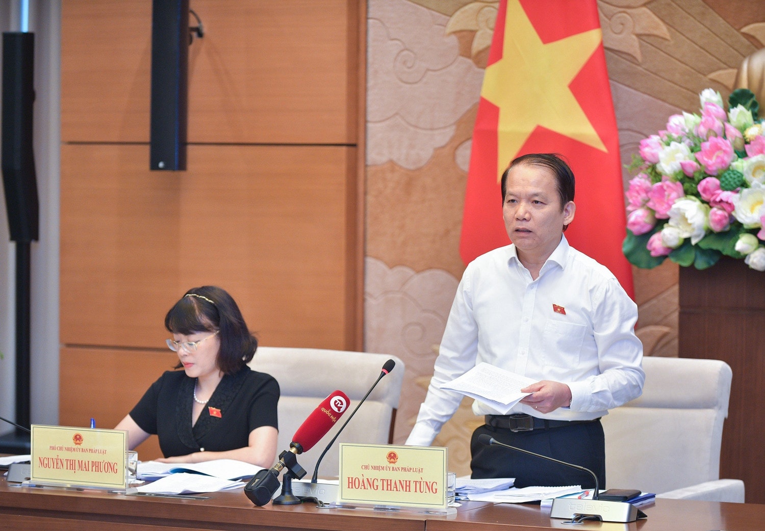 Chủ nhiệm Ủy ban Pháp luật Hoàng Thanh Tùng phát biểu tại hội thảo 