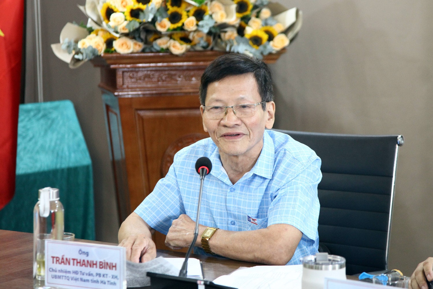 Chủ nhiệm Hội đồng tư vấn, phản biện kinh tế và xã hội, Ủy ban MTTQ Việt Nam tỉnh Hà Tĩnh Trần Thanh Bình phát biểu tại tọa đàm Lựa chọn nào cho Mỏ Sắt lớn nhất Đông Nam Á -0