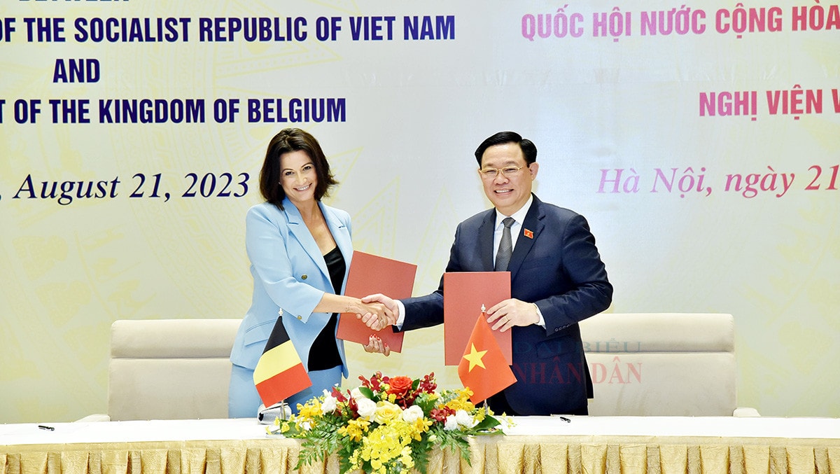 Chủ tịch Quốc hội Vương Đình Huệ đón, hội đàm với Chủ tịch Thượng viện Vương quốc Bỉ
