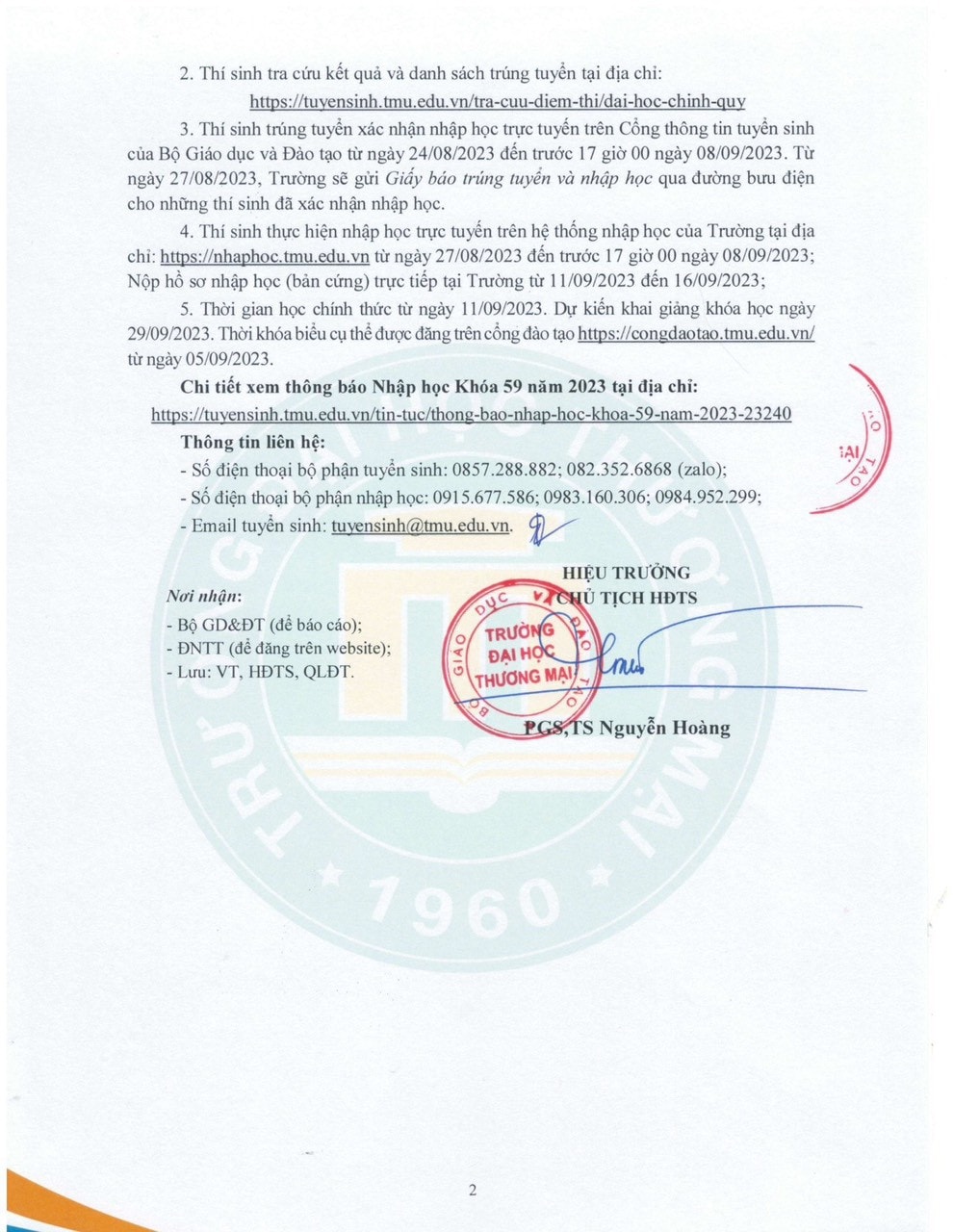 Điểm chuẩn Trường Đại học Thương mại năm 2023, dao động từ 24,5 - 27 điểm -1