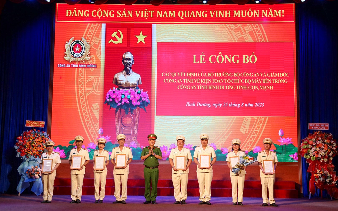 Công an tỉnh Bình Dương giảm 3 đơn vị cấp phòng
