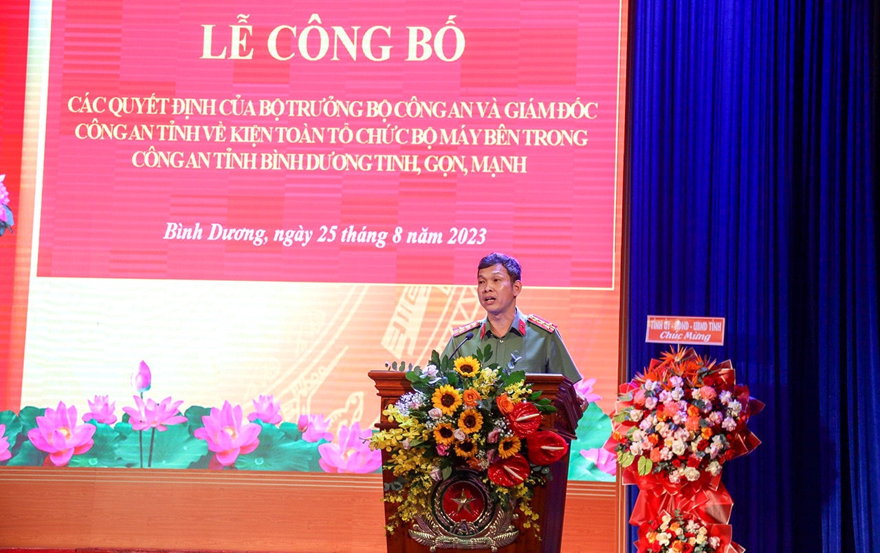 Công an tỉnh Bình Dương giảm 3 đơn vị cấp phòng