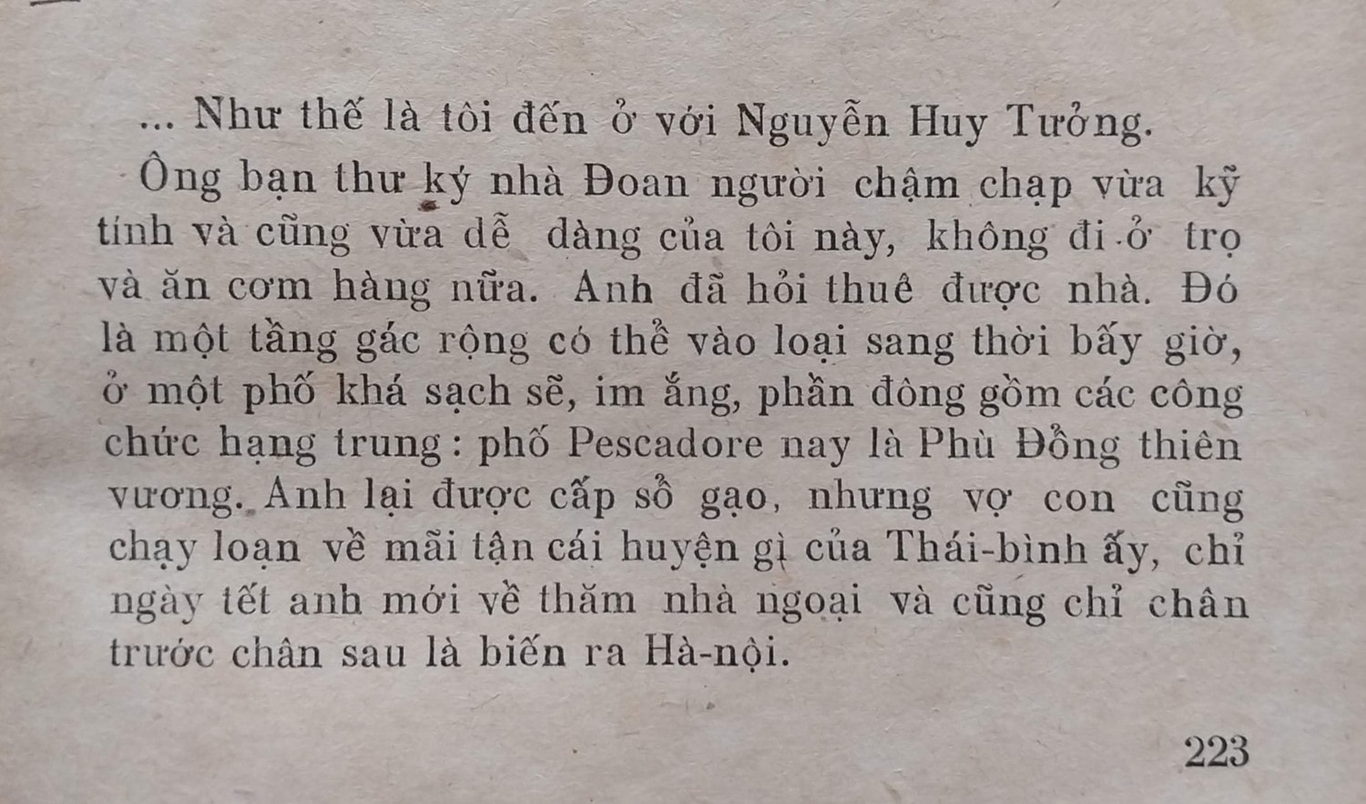 Một đoạn hồi ký của Nguyên Hồng về Nguyễn Huy Tưởng thời gian hai ông ở cùng nhau tại căn nhà ở phố Pescadore