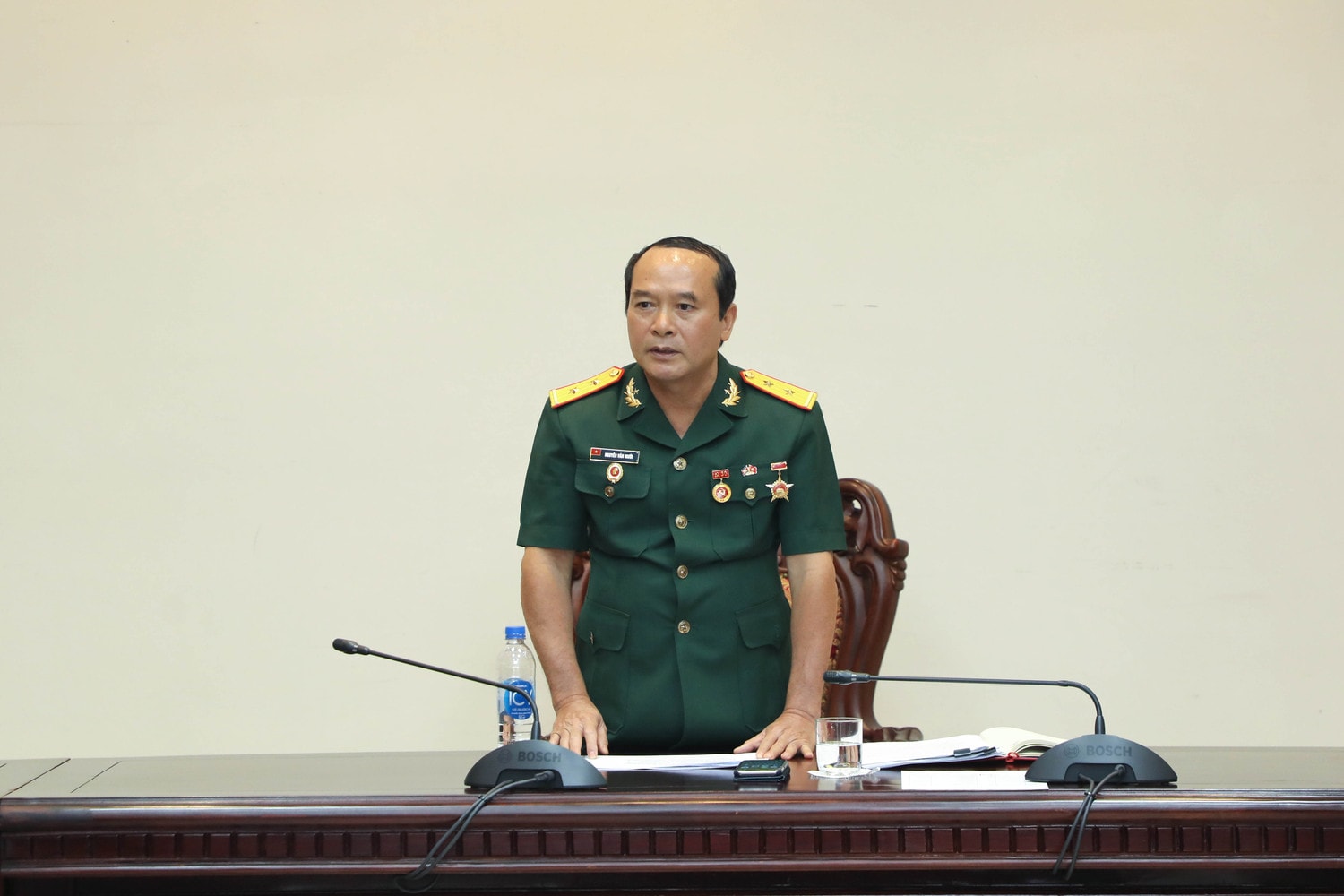 Chủ tịch Hội Cựu chiến binh cơ quan Văn phòng Quốc hội Nguyễn Văn Mười phát biểu