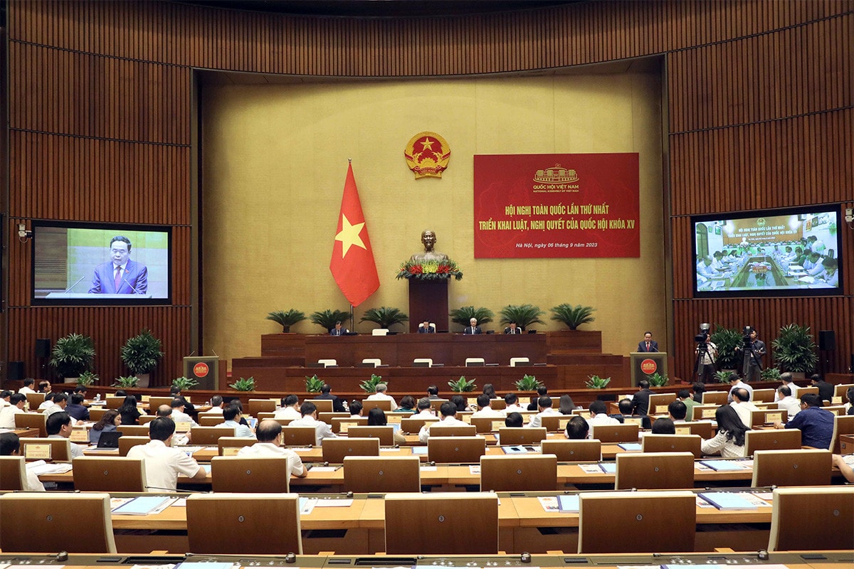 Khai mạc Hội nghị toàn quốc lần thứ Nhất triển khai luật, nghị quyết của Quốc hội Khóa XV -0