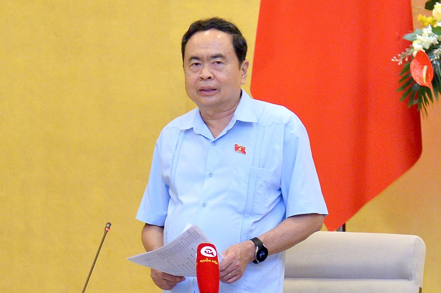 Phó Chủ tịch Thường trực Quốc hội Trần Thanh Mẫn phát biểu tại cuộc họp - ảnh: Thanh Chi