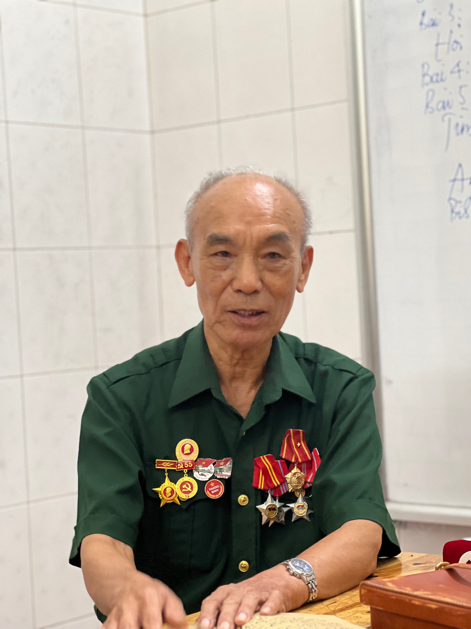Cựu chiến binh Nguyễn Văn Thiện - Đại đội 2, Tiểu đoàn Phòng không 56, Trung đoàn Pháo binh 69 - ảnh: T.Chi