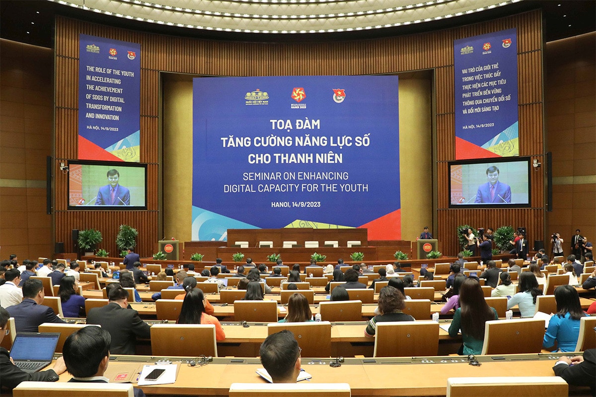 Phó Chủ tịch Thường trực Quốc hội Trần Thanh Mẫn dự Tọa đàm ''Tăng cường năng lực số cho thanh niên''