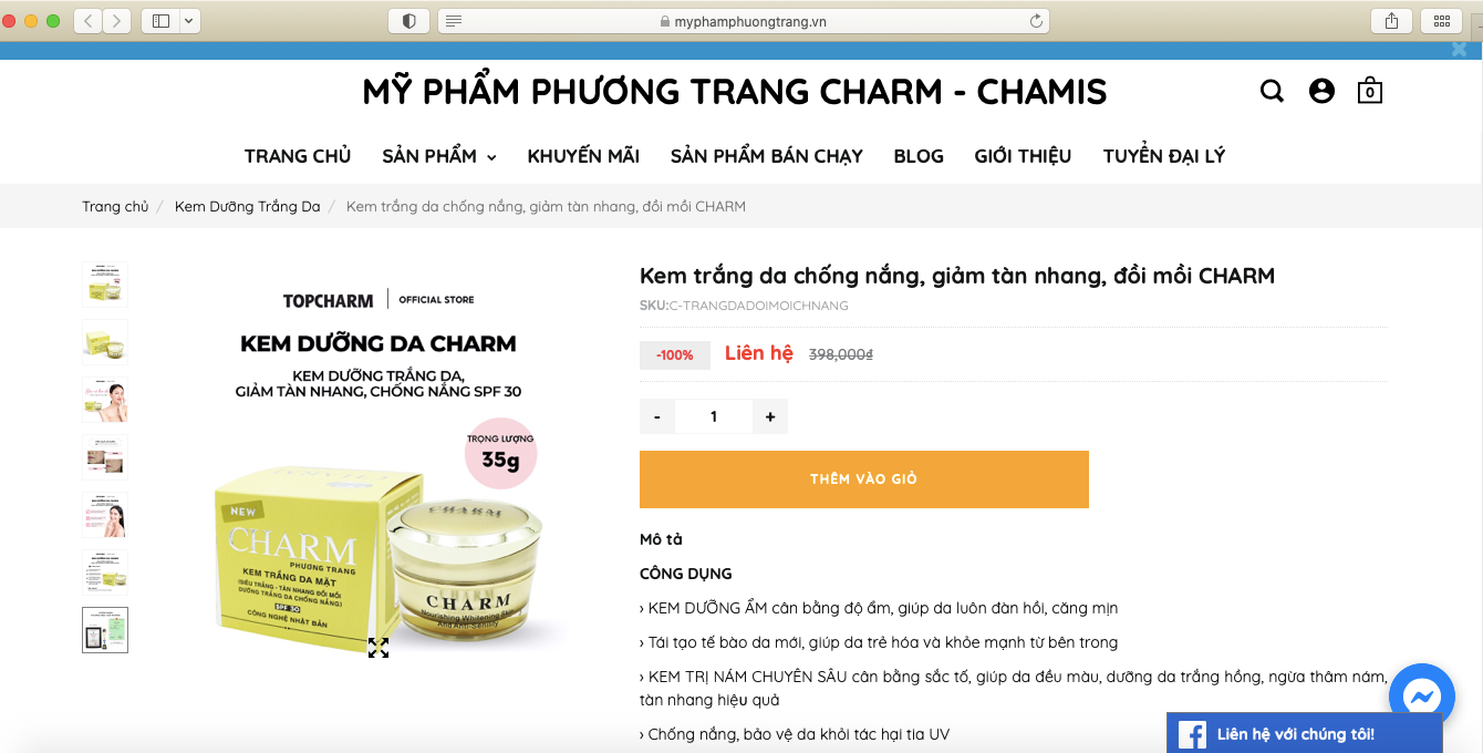  Công ty sở hữu 2 nhãn hiệu mỹ phẩm CHARM và CHAMIS bị xử phạt