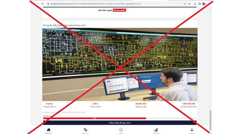 Tiếp tục xuất hiện trang web giả mạo thương hiệu EVN -0