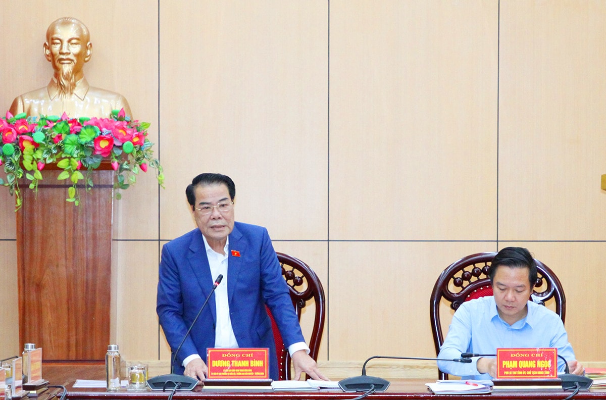 Trưởng Ban Dân nguyện Dương Thanh Bình phát biểu Đoàn giám sát của Ban Dân nguyện làm việc với UBND tỉnh Ninh Bình -0