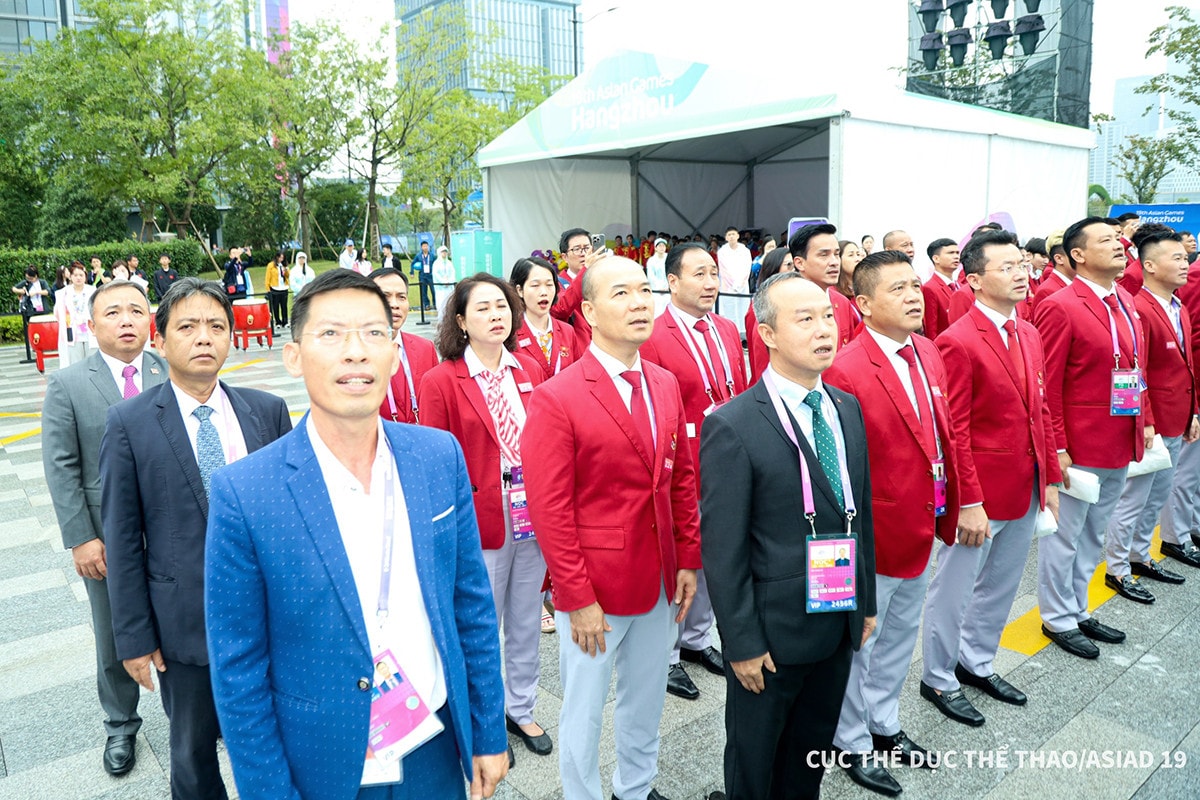 Lễ thượng cờ Đoàn Thể thao Việt Nam tại ASIAD 19 -0
