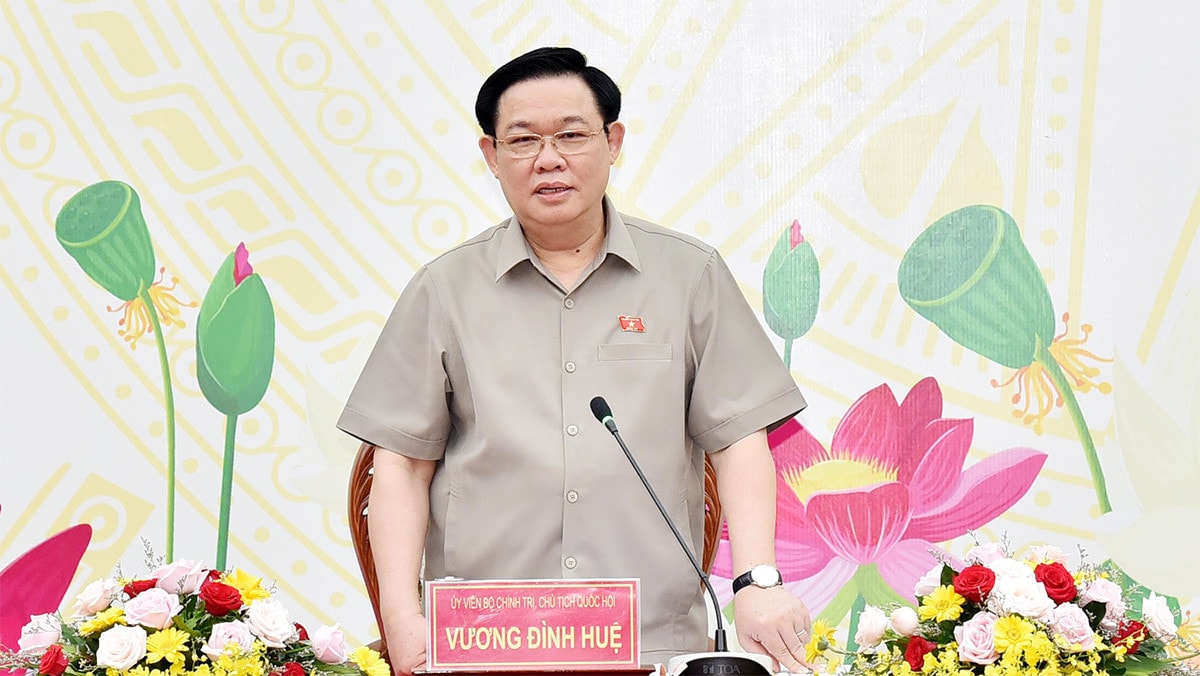 Chủ tịch Quốc hội Vương Đình Huệ làm việc với Ban Thường vụ Tỉnh ủy Sóc Trăng -0