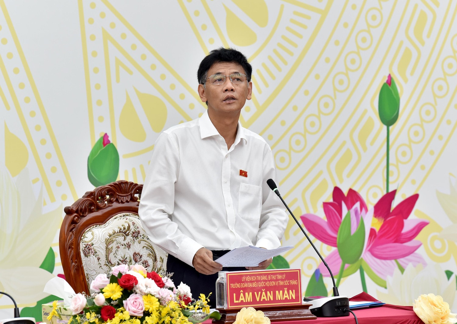 Chủ tịch Quốc hội Vương Đình Huệ làm việc với Ban Thường vụ Tỉnh ủy Sóc Trăng -0