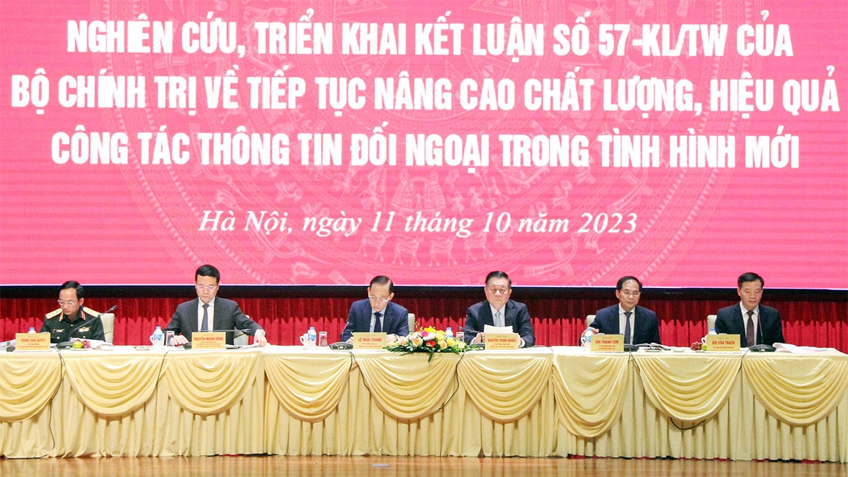 Hội nghị toàn quốc nghiên cứu, triển khai Kết luận số 57-KL/TW của Bộ Chính trị về tiếp tục nâng cao chất lượng, hiệu quả công tác thông tin đối ngoại -1