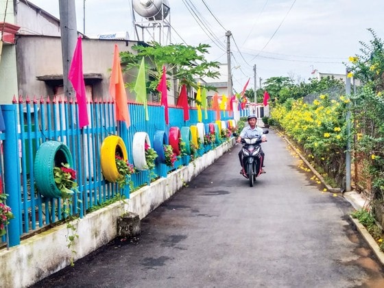 Tuyến đường kiểu mẫu ở khu dân cư kiểu mẫu, ấp 5 xã Bình Lợi, huyện Vĩnh Cửu, tỉnh Đồng Nai. Nguồn: ITN 