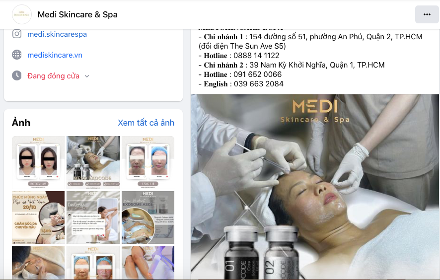 TP. Hồ Chí Minh: Medi Skin Care & Spa chưa có giấy phép hoạt động khám chữa bệnh
