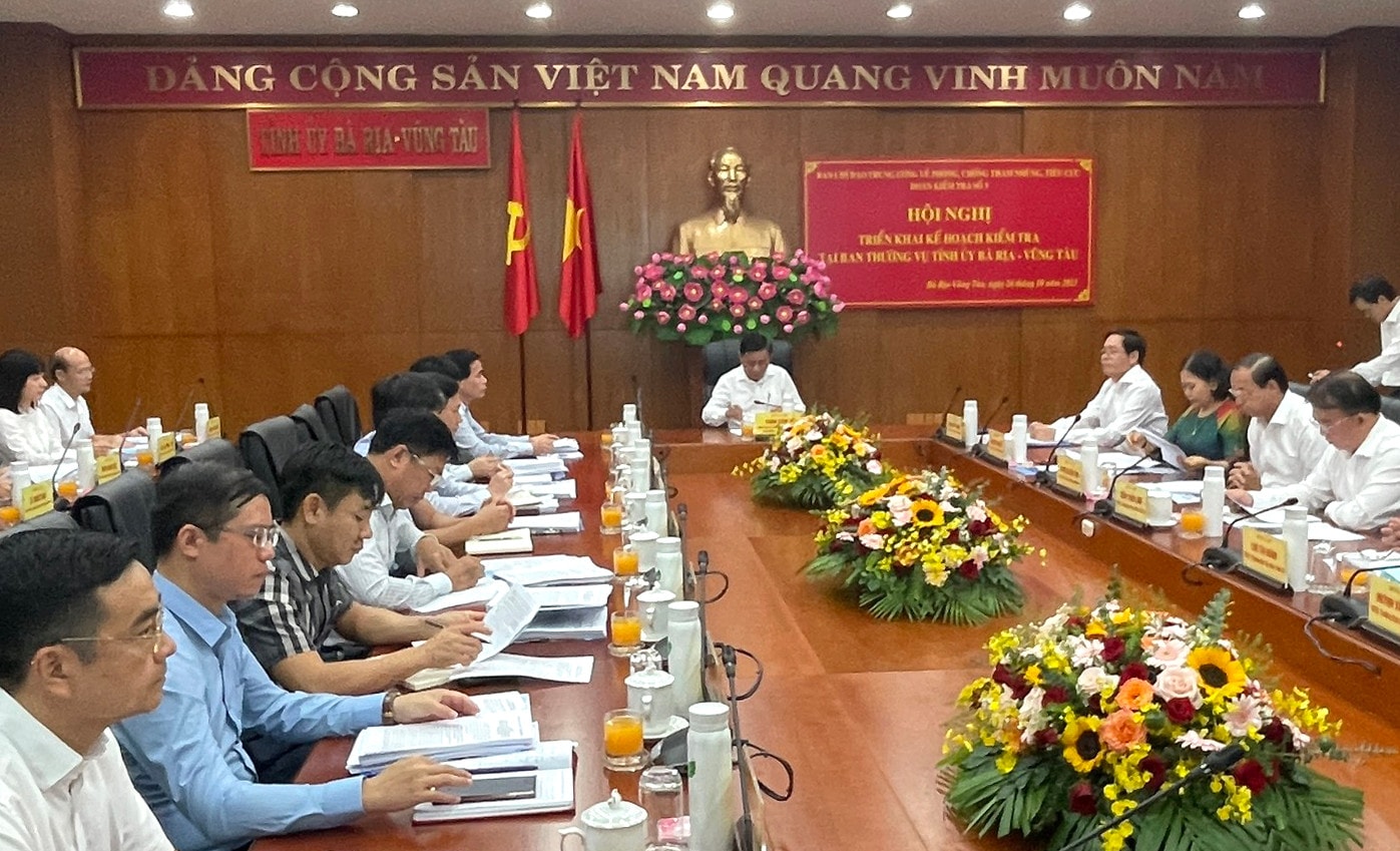 Kiểm tra công tác phòng chống tham nhũng, tiêu cực tại tỉnh Bà Rịa – Vũng Tàu