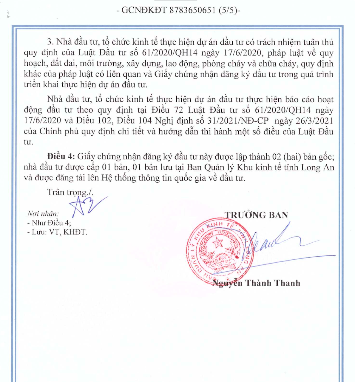 Bộ Xây Dựng, Bộ KH&ĐT đề nghị UBND tỉnh Long An giải quyết đơn thư của Công ty TNHH sản xuất và lắp ráp của kính nhôm CND -0