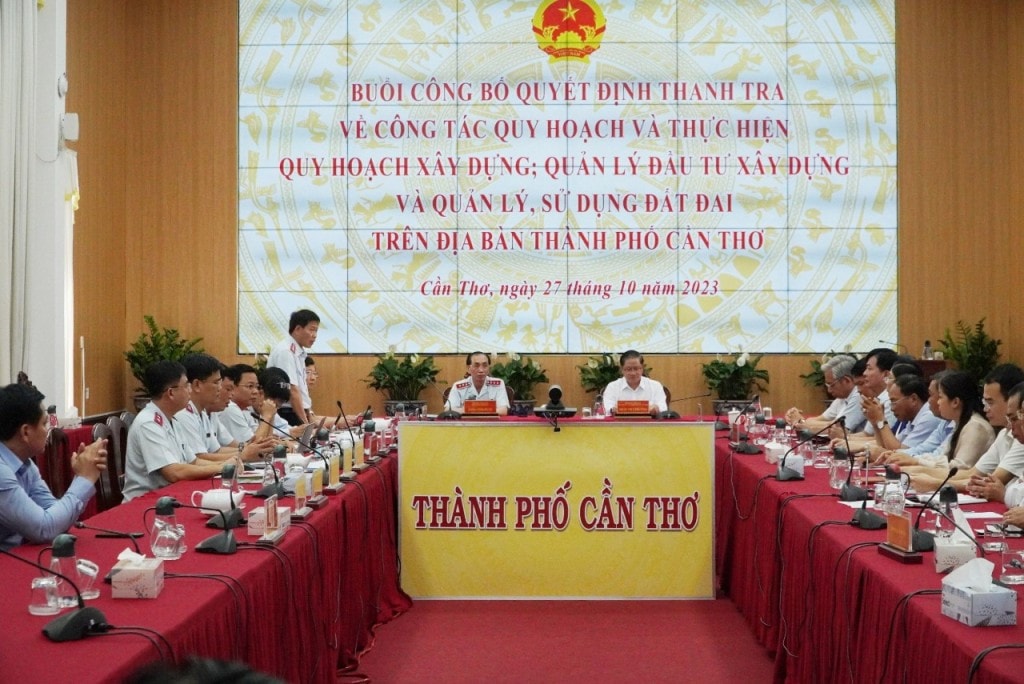 Thanh tra Chính phủ công bố thanh tra về đất đai, quy hoạch, đầu tư tại TP Cần Thơ