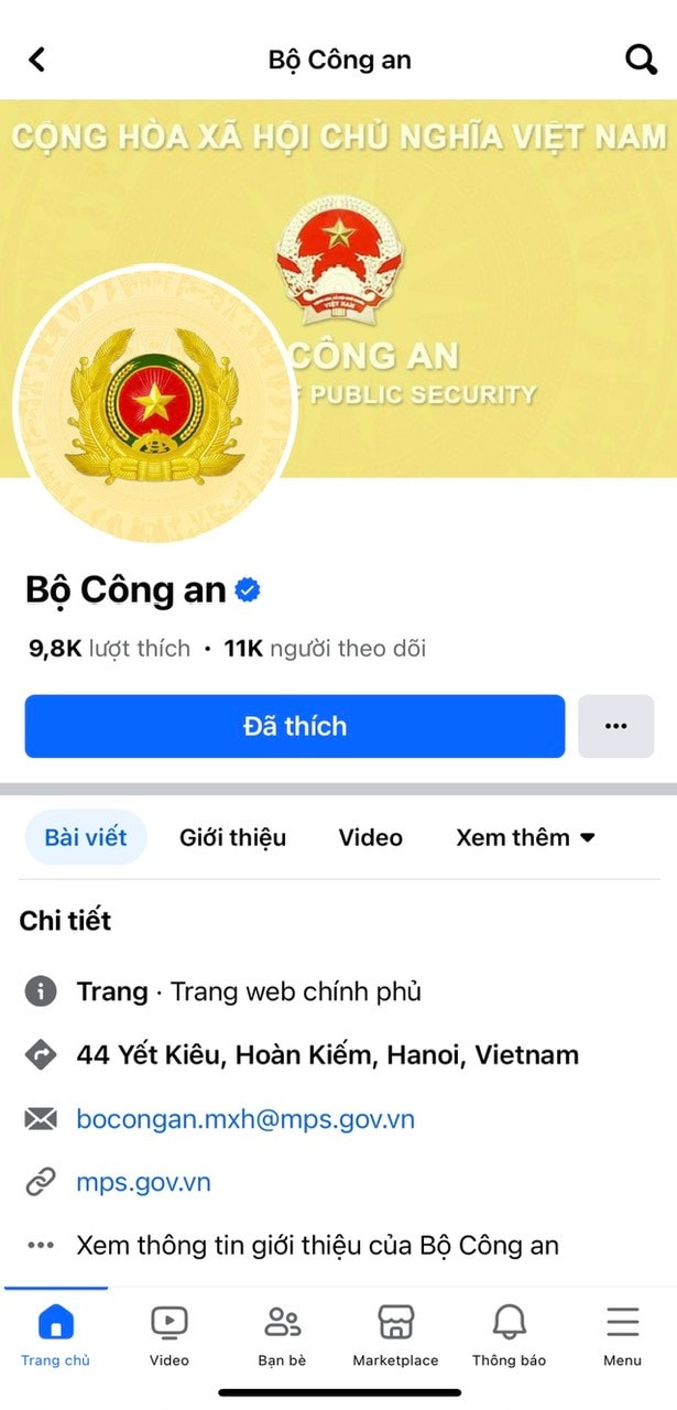 Thành lập Trang thông tin Bộ Công an trên nền tảng mạng xã hội Facebook -0