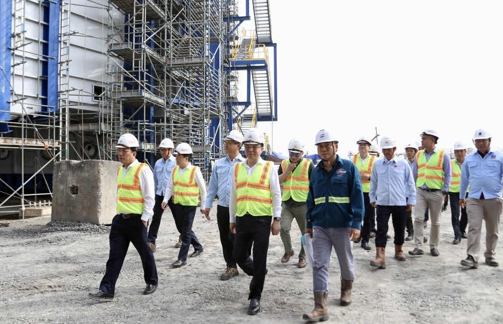 Tổng Giám đốc Petrovietnam Lê Mạnh Hùng làm việc tại Dự án Nhà máy điện Nhơn Trạch 3 và 4 -0