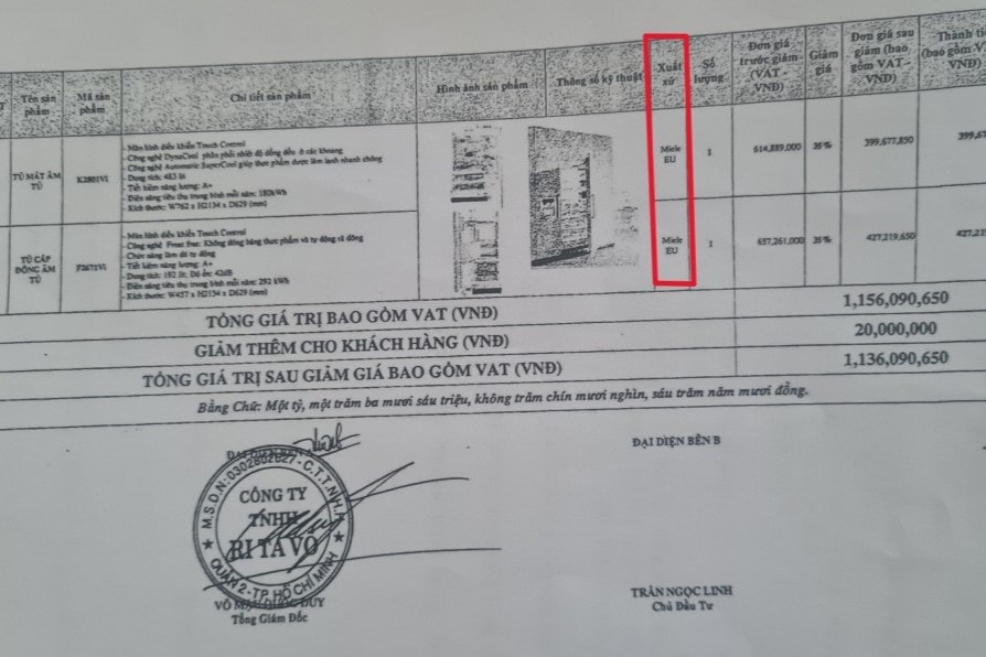 Công ty TNHH Tập đoàn Rita Võ ký hợp đồng bán hàng xuất xứ từ EU nhưng giao hàng xuất xứ Thổ Nhĩ Kỳ -0