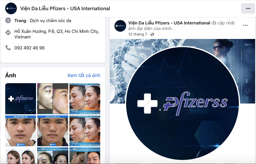 Cơ sở thẩm mỹ Pfizers “biến hình” thành PZ Luxury khi đang bị công an điều tra: “Ma trận” quảng cáo trên mạng xã hội