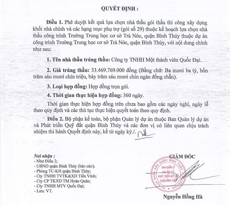 Công ty TNHH MTV Quốc Đại nhân sự “khiêm tốn” vẫn cùng lúc trúng loạt gói thầu nghìn tỷ -0