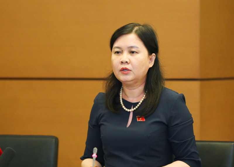 ĐBQH Nguyễn Phương Thủy (TP.Hà Nội) phát biểu tại tổ