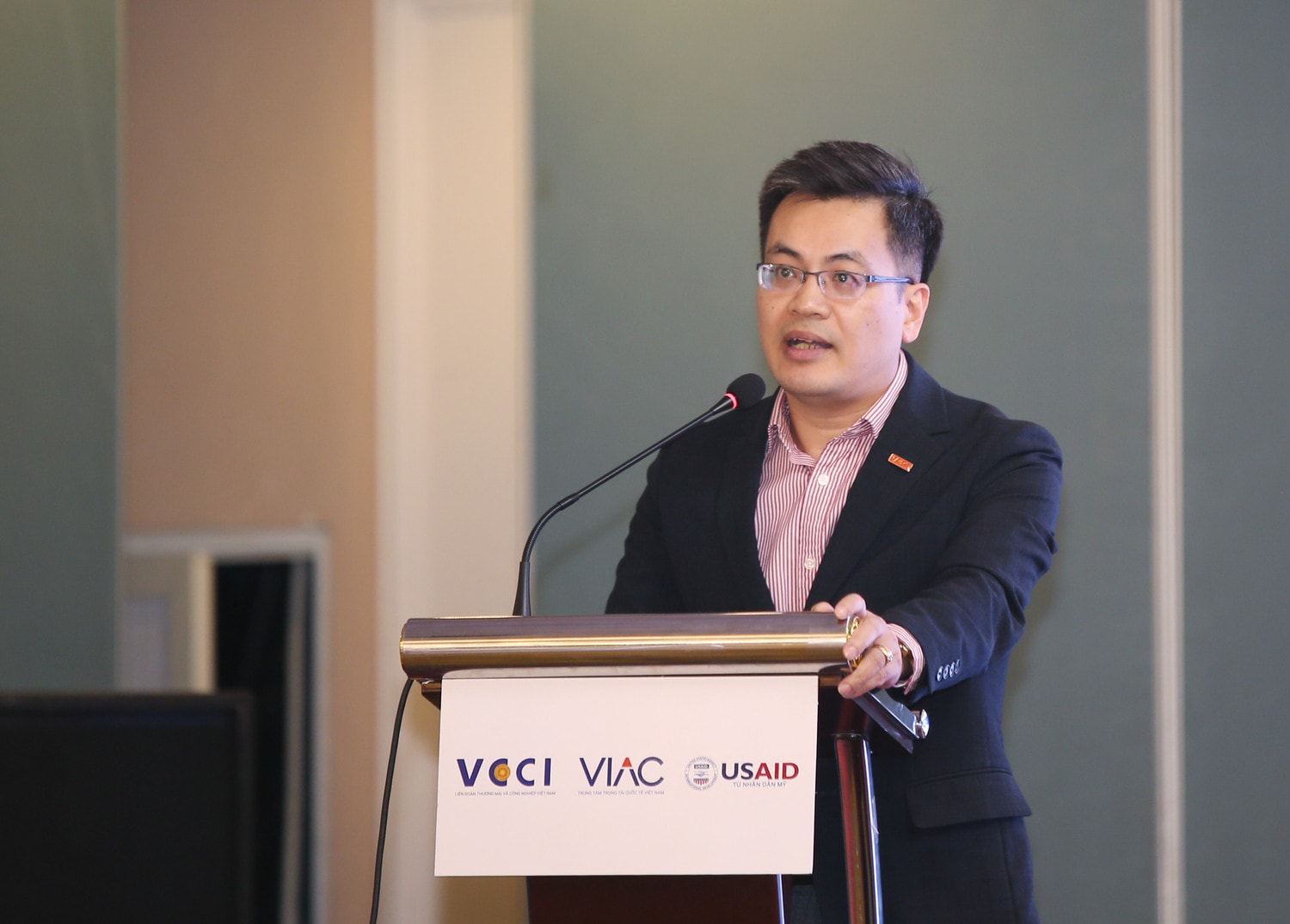 Giám đốc Văn phòng Doanh nghiệp vì sự phát triển bền vững, Liên đoàn Thương mại và Công nghiệp Việt Nam (VCCI) Nguyễn Tiến Huy phát biểu tại hội thảo Đầu tư theo hình thức đối tác công – tư (PPP) là “ngôi sao hy vọng” của nền kinh tế Việt Nam -0