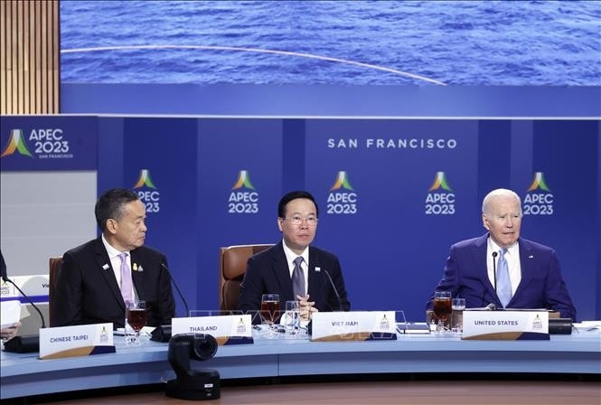 Chủ tịch nước Võ Văn Thưởng dự Đối thoại giữa các nhà Lãnh đạo APEC với các khách mời -0