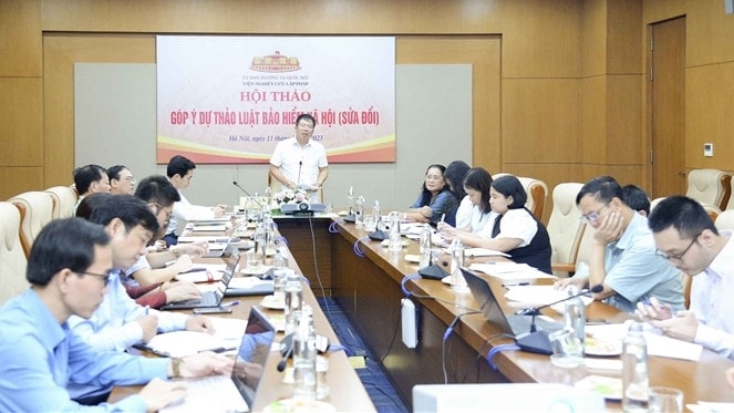 Toàn cảnh hội thảo “Góp ý dự thảo Luật Bảo hiểm xã hội (sửa đổi)